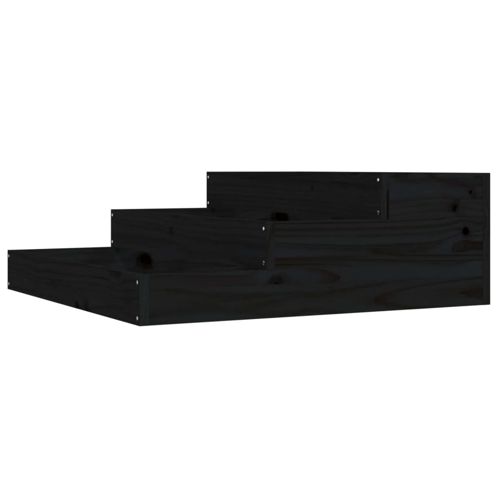 Plantekasse svart 78x78x27 cm heltre furu