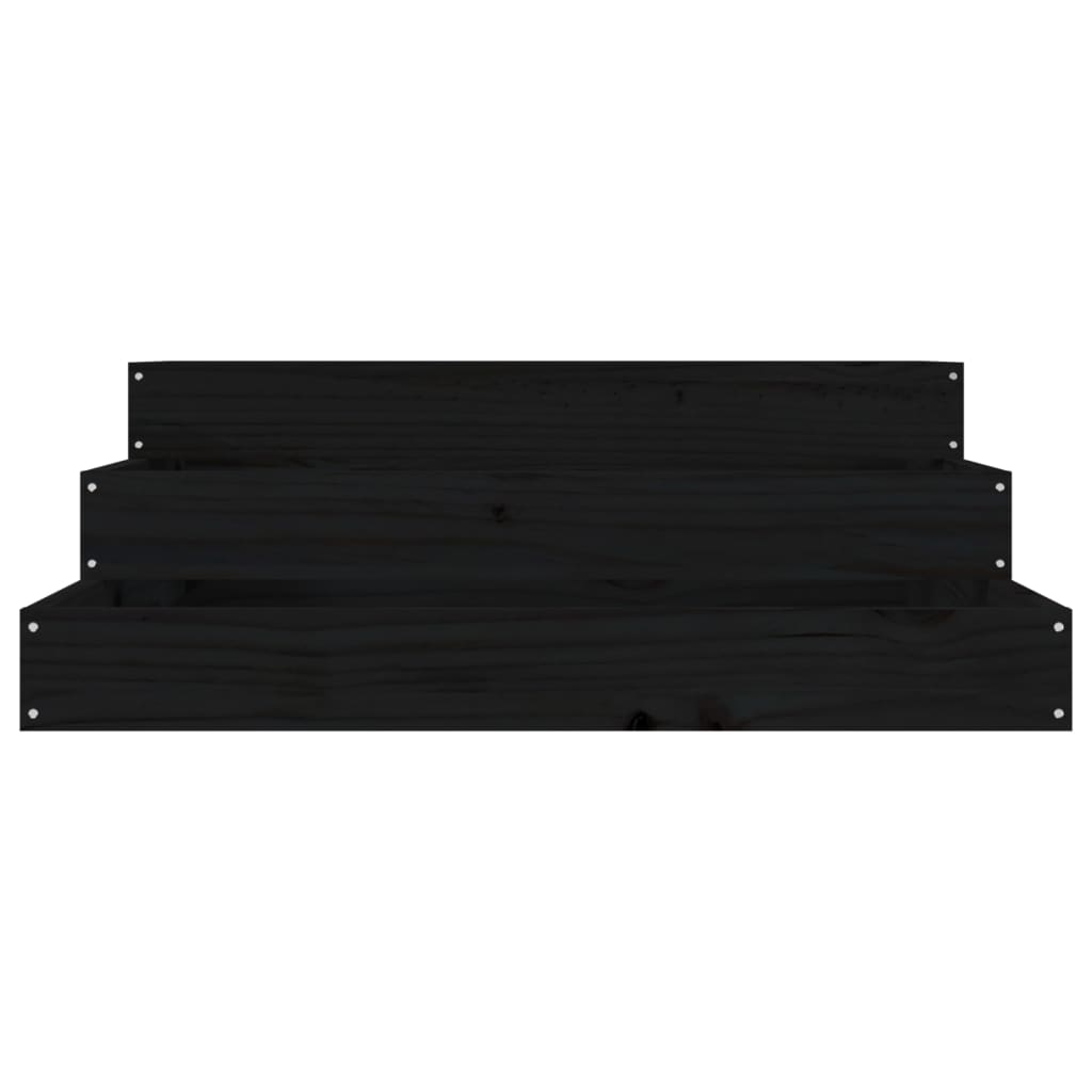 Plantekasse svart 78x78x27 cm heltre furu