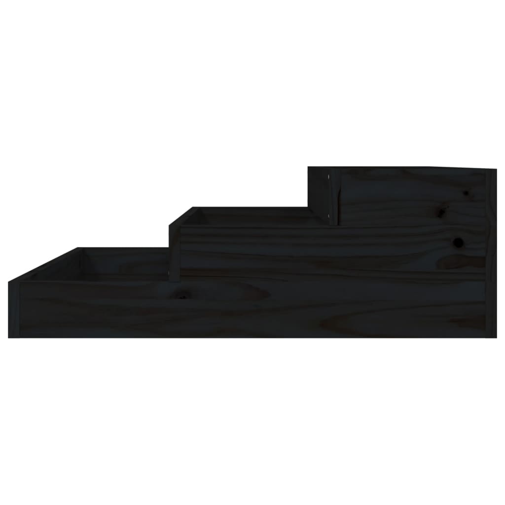 Plantekasse svart 78x78x27 cm heltre furu