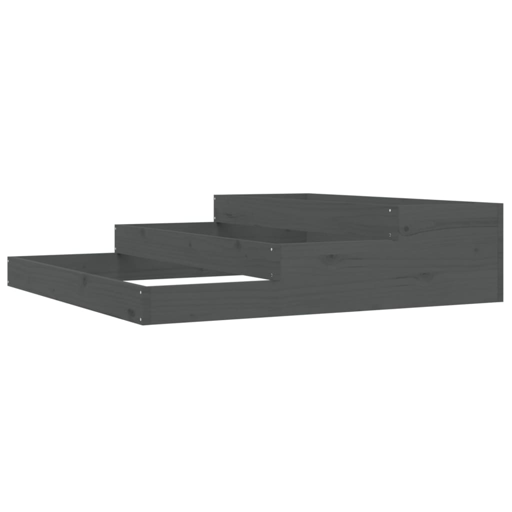 Plantekasse grå 107x107x27 cm heltre furu