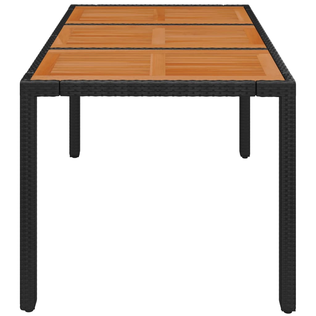 Hagebord med treplate svart 150x90x75 cm polyrotting