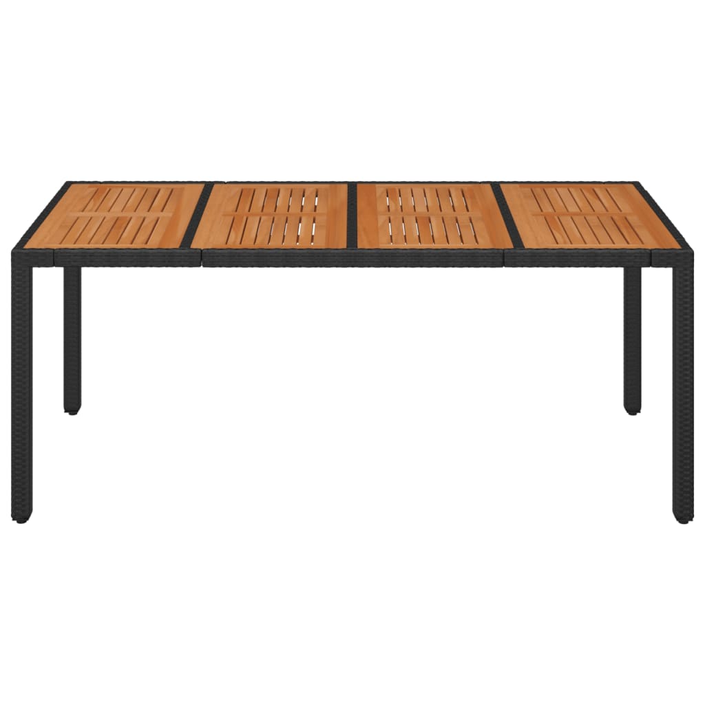 Hagebord med treplate svart 190x90x75 cm polyrotting