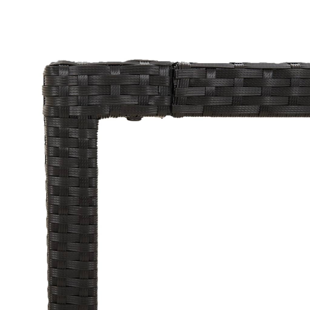 Hagebord med treplate svart 190x90x75 cm polyrotting