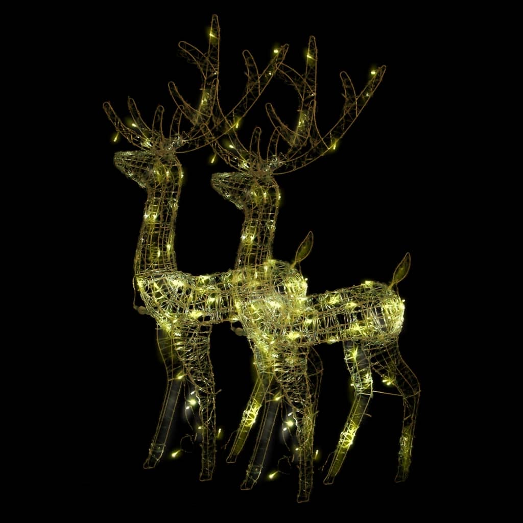 Julereinsdyr akryl 2 stk 120 cm varmhvit