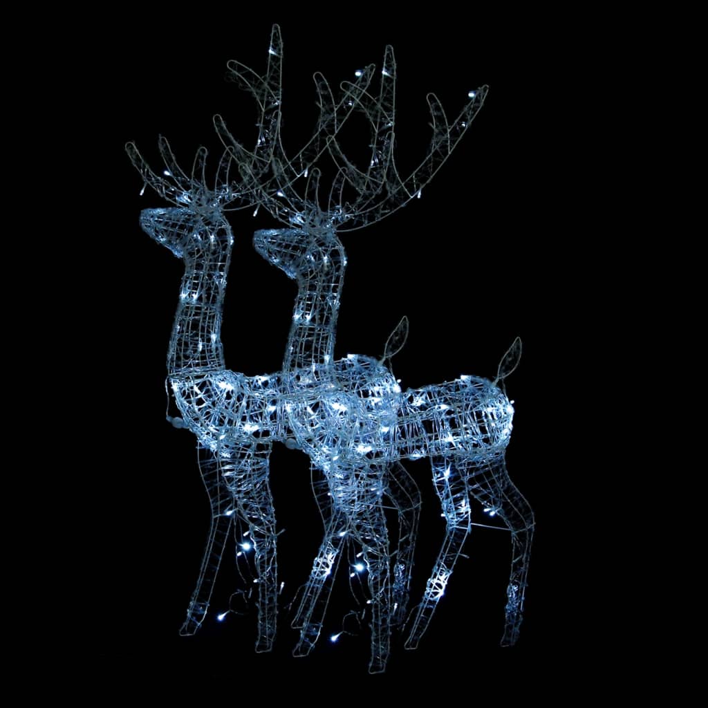 Julereinsdyr akryl 2 stk 120 cm kaldhvit