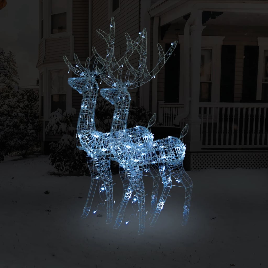 Julereinsdyr akryl 2 stk 120 cm kaldhvit