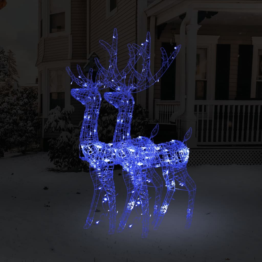 Julereinsdyr akryl 2 stk 120 cm blå