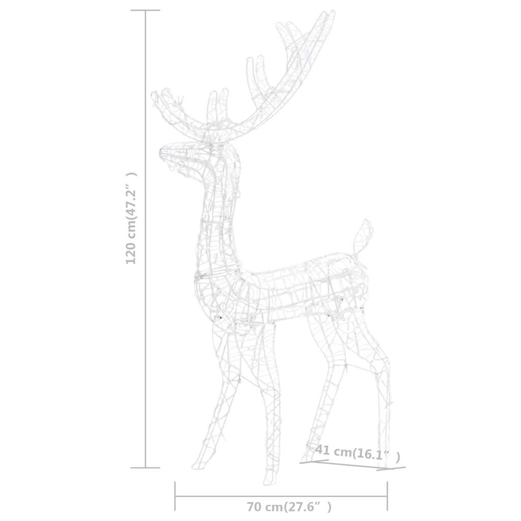 Reinsdyr julepynt 2 stk akryl 120 cm flerfarget