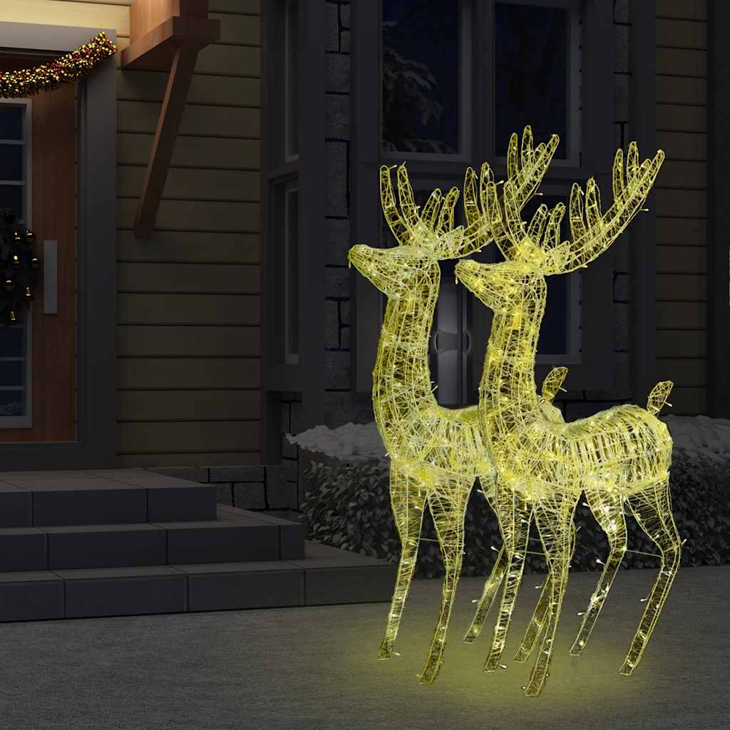 Julereinsdyr XXL akryl 250 LED 2 stk 180 cm varmhvit