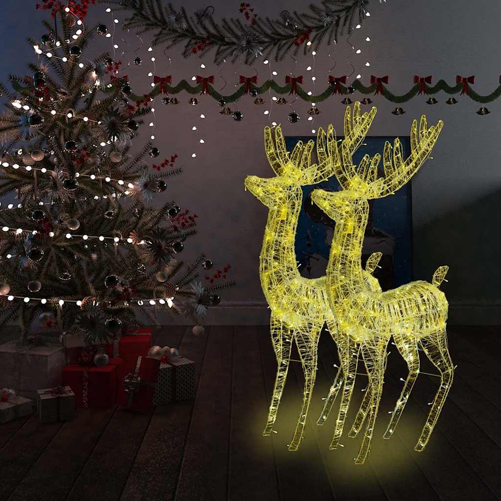 Julereinsdyr XXL akryl 250 LED 2 stk 180 cm varmhvit