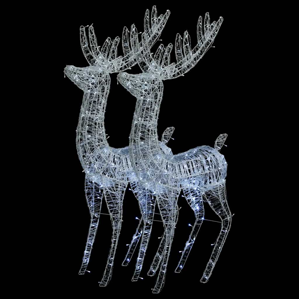 Julereinsdyr XXL akryl 250 LED 2 stk 180 cm kaldhvit