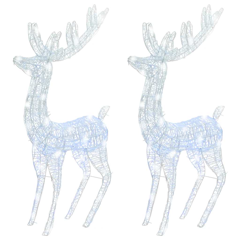 Julereinsdyr XXL akryl 250 LED 2 stk 180 cm kaldhvit