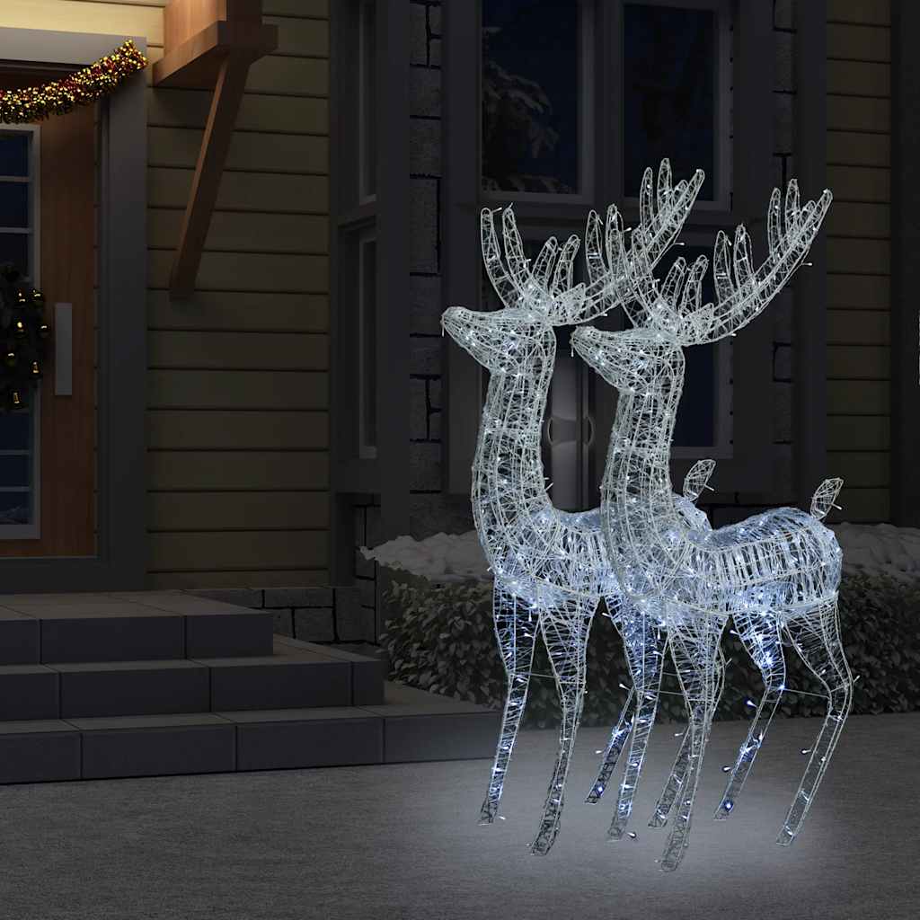 Julereinsdyr XXL akryl 250 LED 2 stk 180 cm kaldhvit