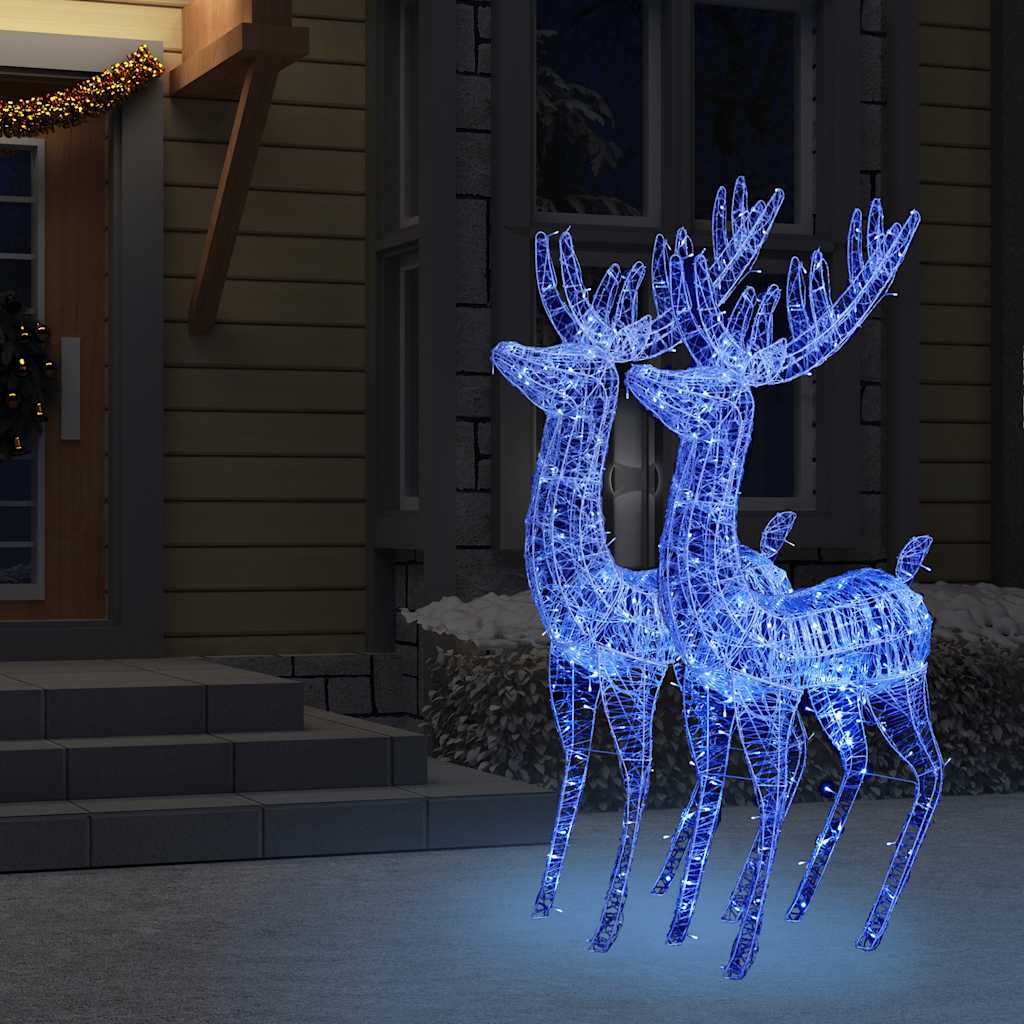 Julereinsdyr XXL akryl 250 LED 2 stk 180 cm blå