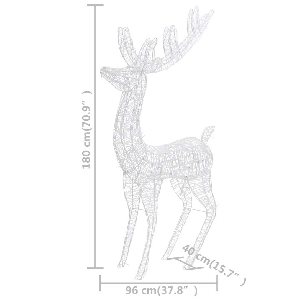 Julereinsdyr XXL akryl 250 LED 2 stk 180 cm blå