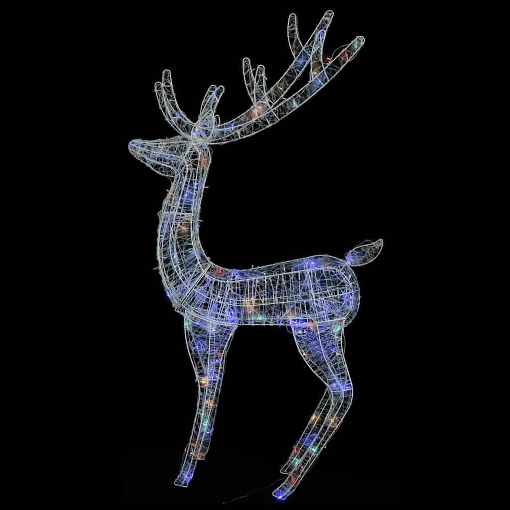 Julereinsdyr XXL akryl 250 LED 2 stk 180 cm flerfarget