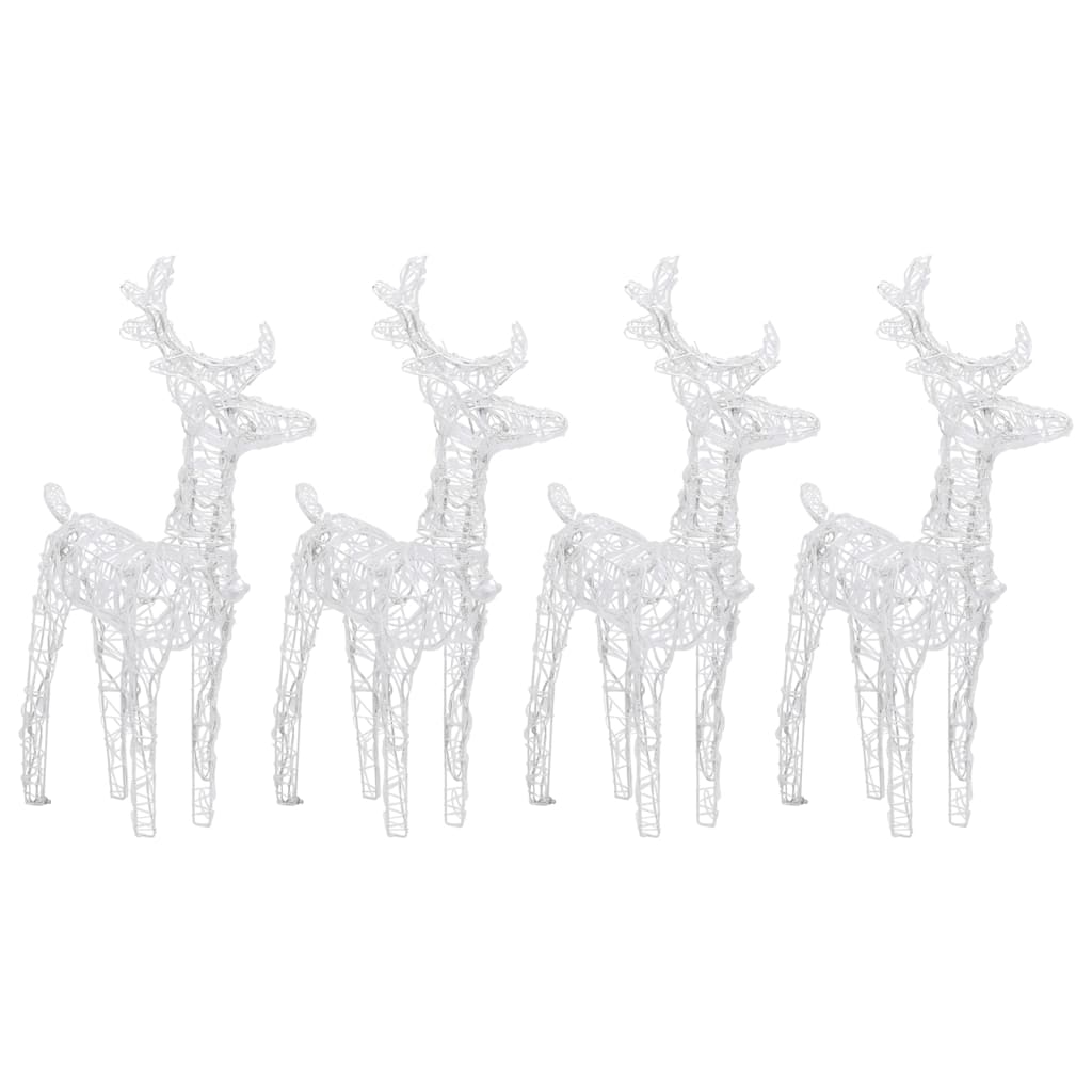 Julereinsdyr 4 stk varmhvit 160 LED akryl