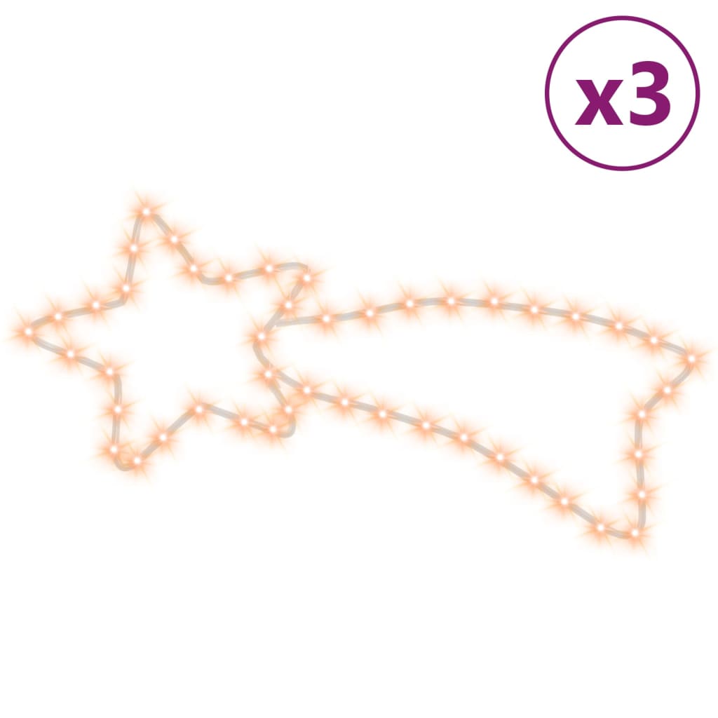 Julekometfigurer med 48 LED 3 stk varmhvit 65x28 cm
