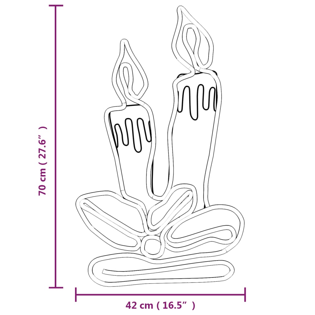 Levende lys julefigurer med 144 LED 2 stk 70x42 cm