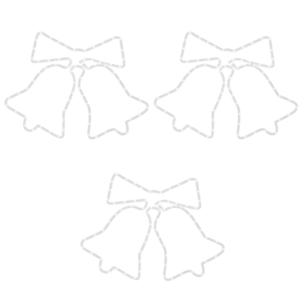 Levende lys juleklokkefigurer med 72 LED 3 stk 50x56 cm