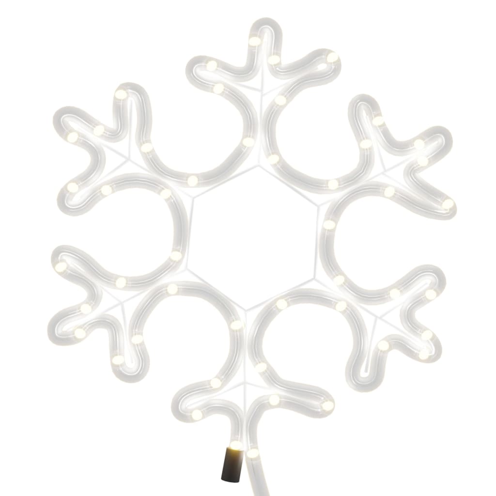 Julesnøfnuggfigurer med LED 2 stk varmhvit 27x27 cm