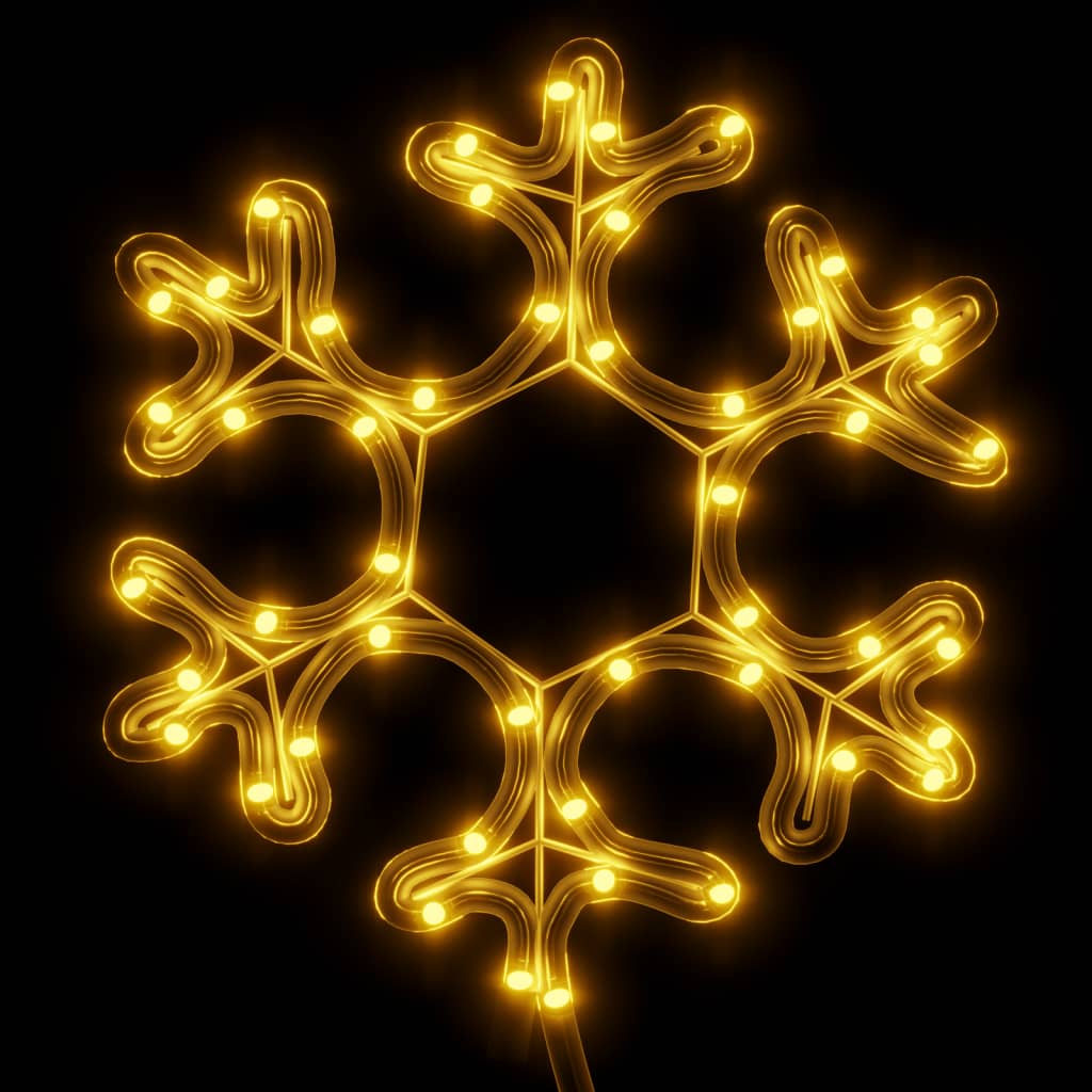 Julesnøfnuggfigurer med LED 3 stk varmhvit 27x27 cm