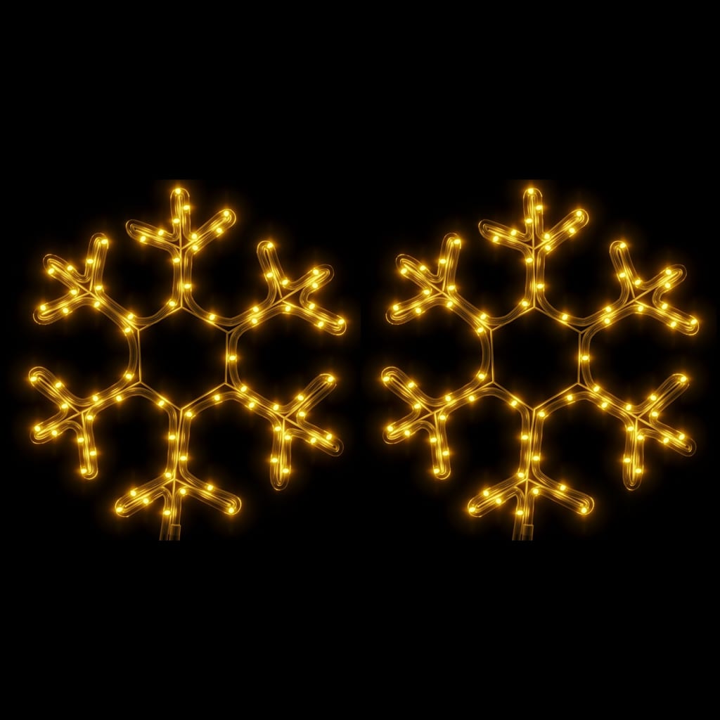Julesnøfnuggfigurer med LED 2 stk varmhvit 38x37 cm