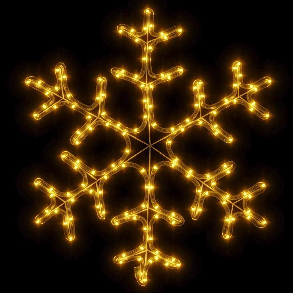 Julesnøfnuggfigurer med LED 2 stk varmhvit 59x59 cm