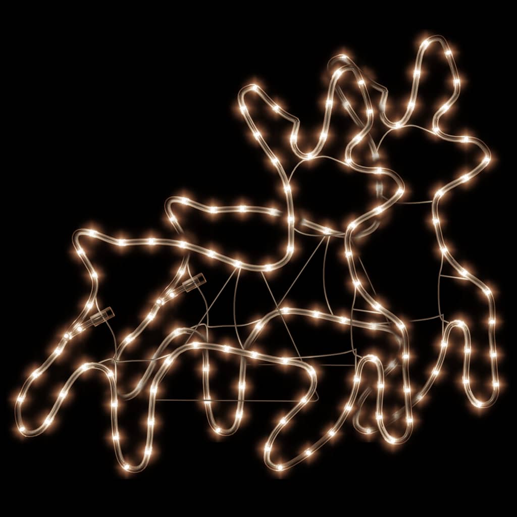 Julereinsdyrfigurer med LED 2 stk varmhvit 57x55x4,5 cm