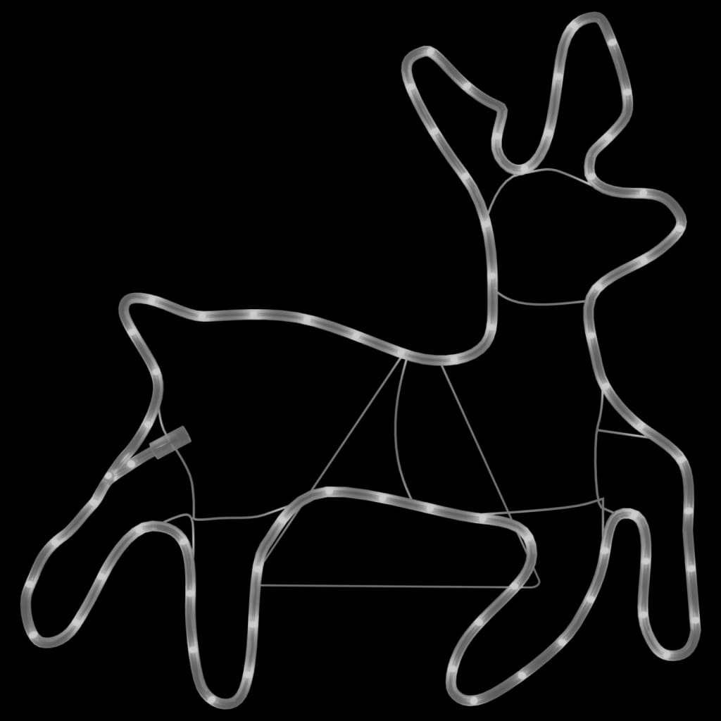 Julereinsdyrfigurer med LED 2 stk varmhvit 57x55x4,5 cm