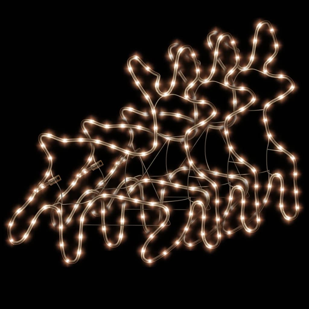 Julereinsdyrfigurer med LED 3 stk varmhvit 57x55x4,5 cm