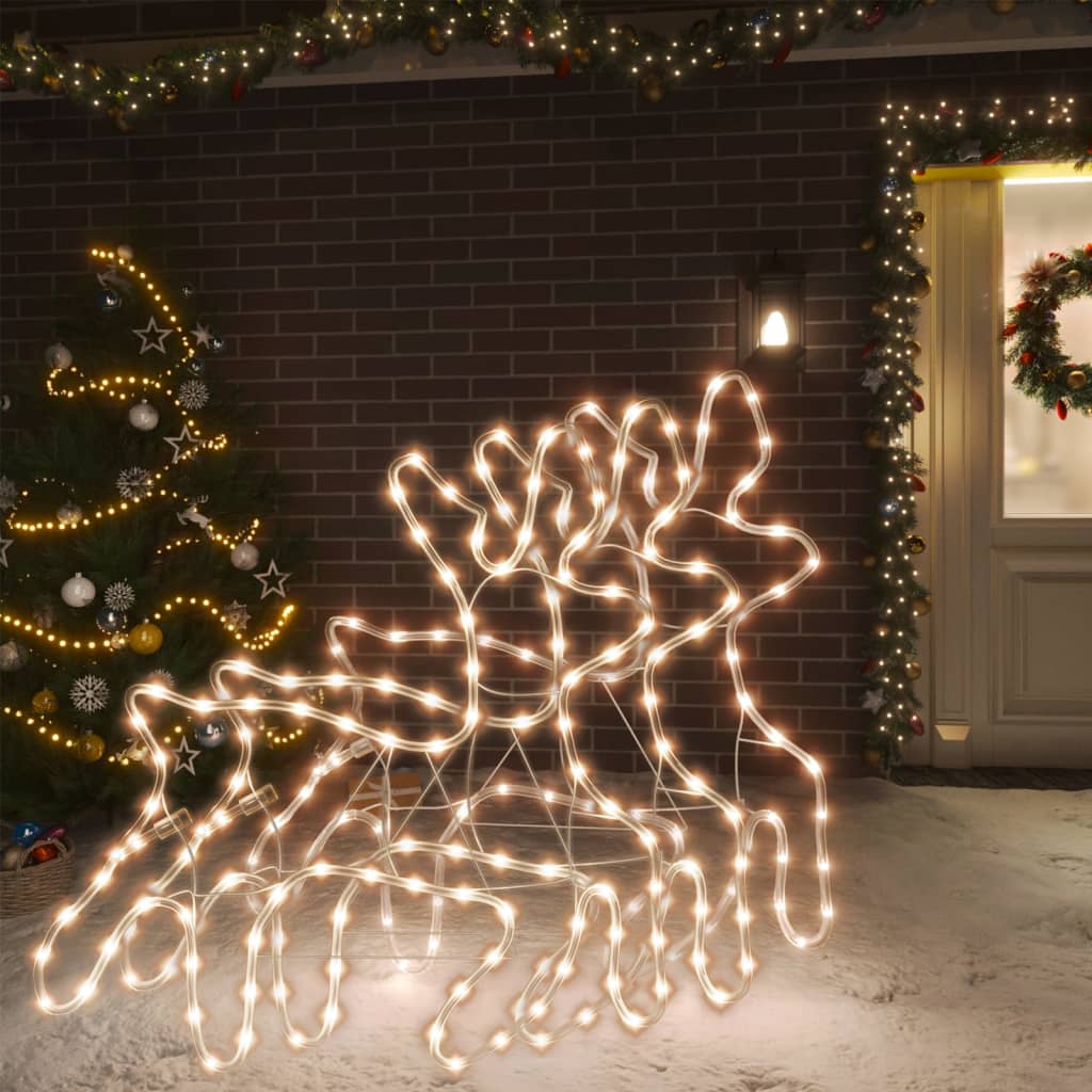 Julereinsdyrfigurer med LED 3 stk varmhvit 57x55x4,5 cm