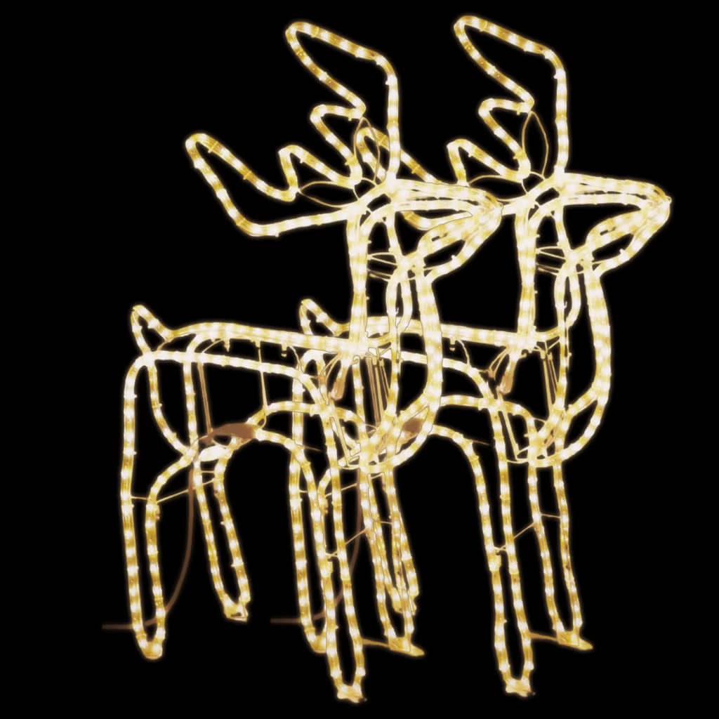 Julereinsdyrfigurer 2 stk varmhvit 76x42x87 cm