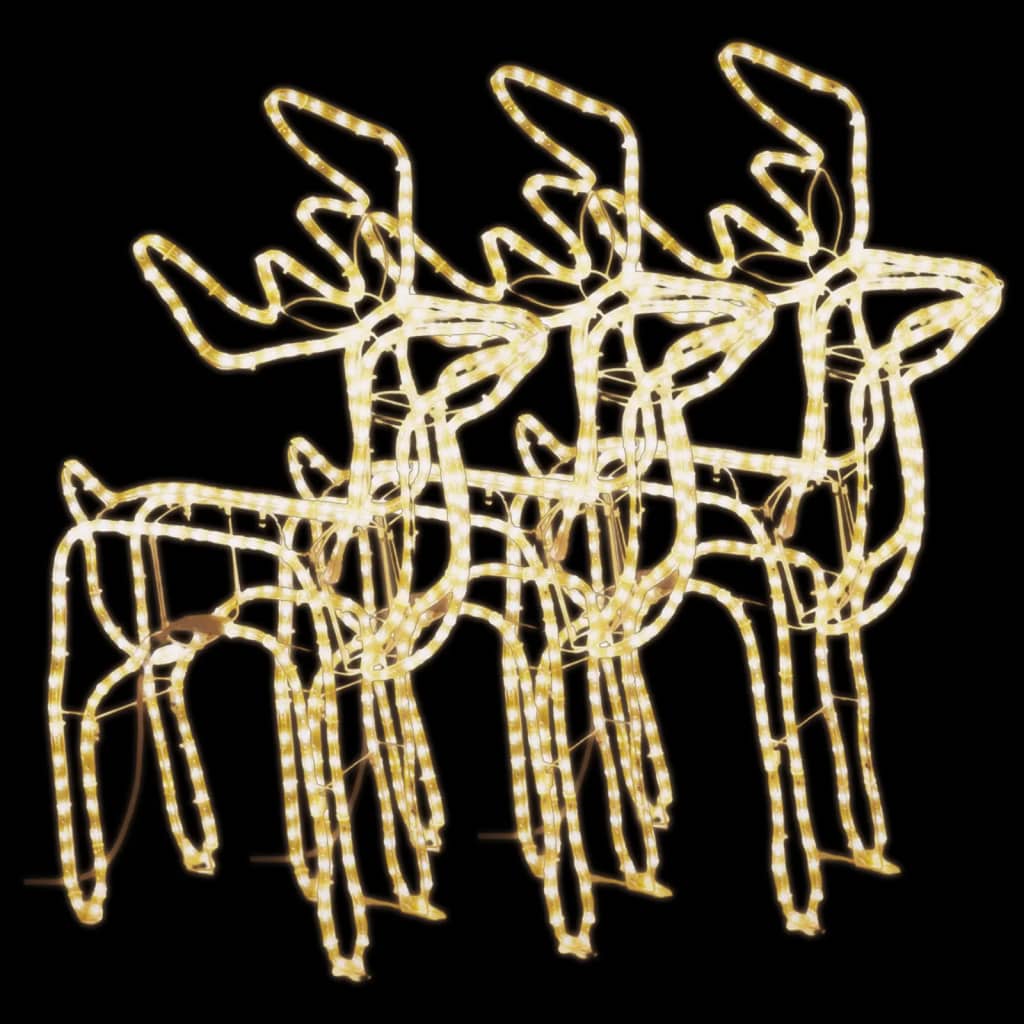 Julereinsdyrfigurer 3 stk varmhvit 76x42x87 cm