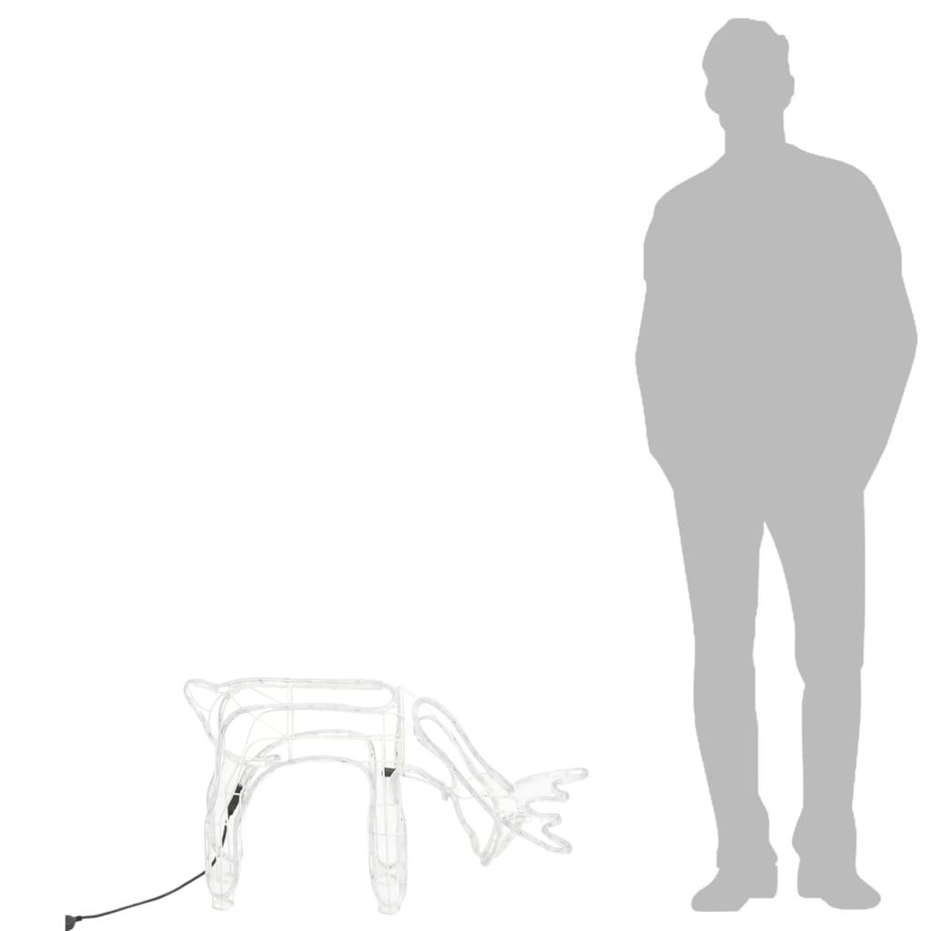 Julereinsdyrfigurer 2 stk varmhvit 73x31x45 cm