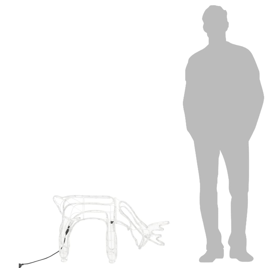 Julereinsdyrfigurer 3 stk varmhvit 73x31x45 cm