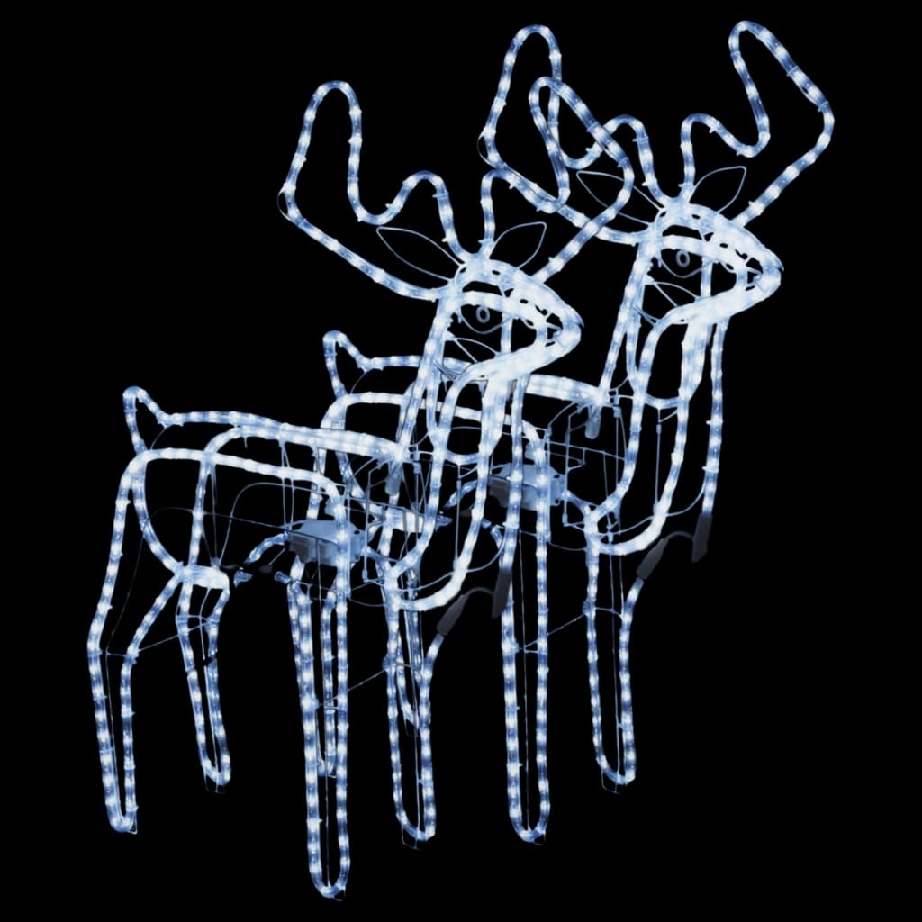 Julereinsdyrfigurer bevegelige hoder 2 stk kaldhvit 76x42x87 cm
