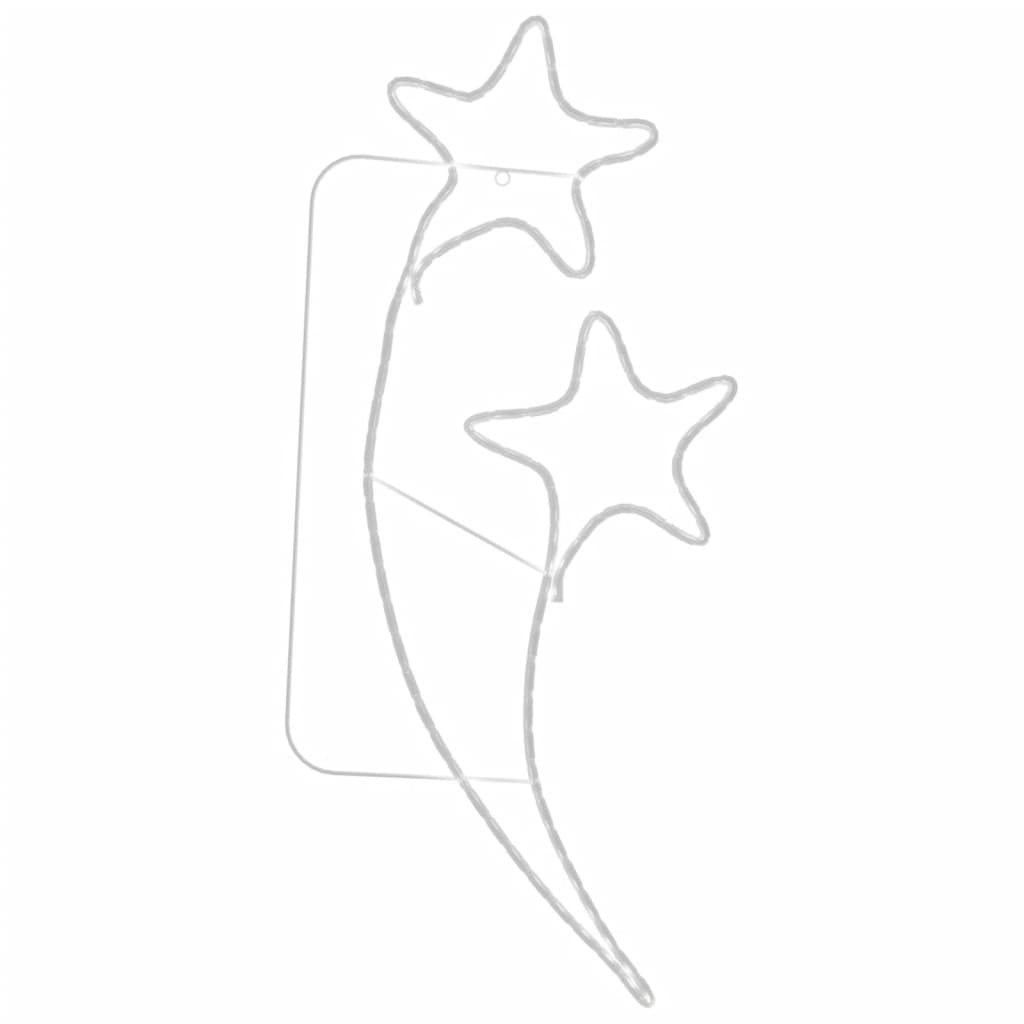 Stjerneformede taulys 4 stk varmhvit 125,5x53x4,5 cm