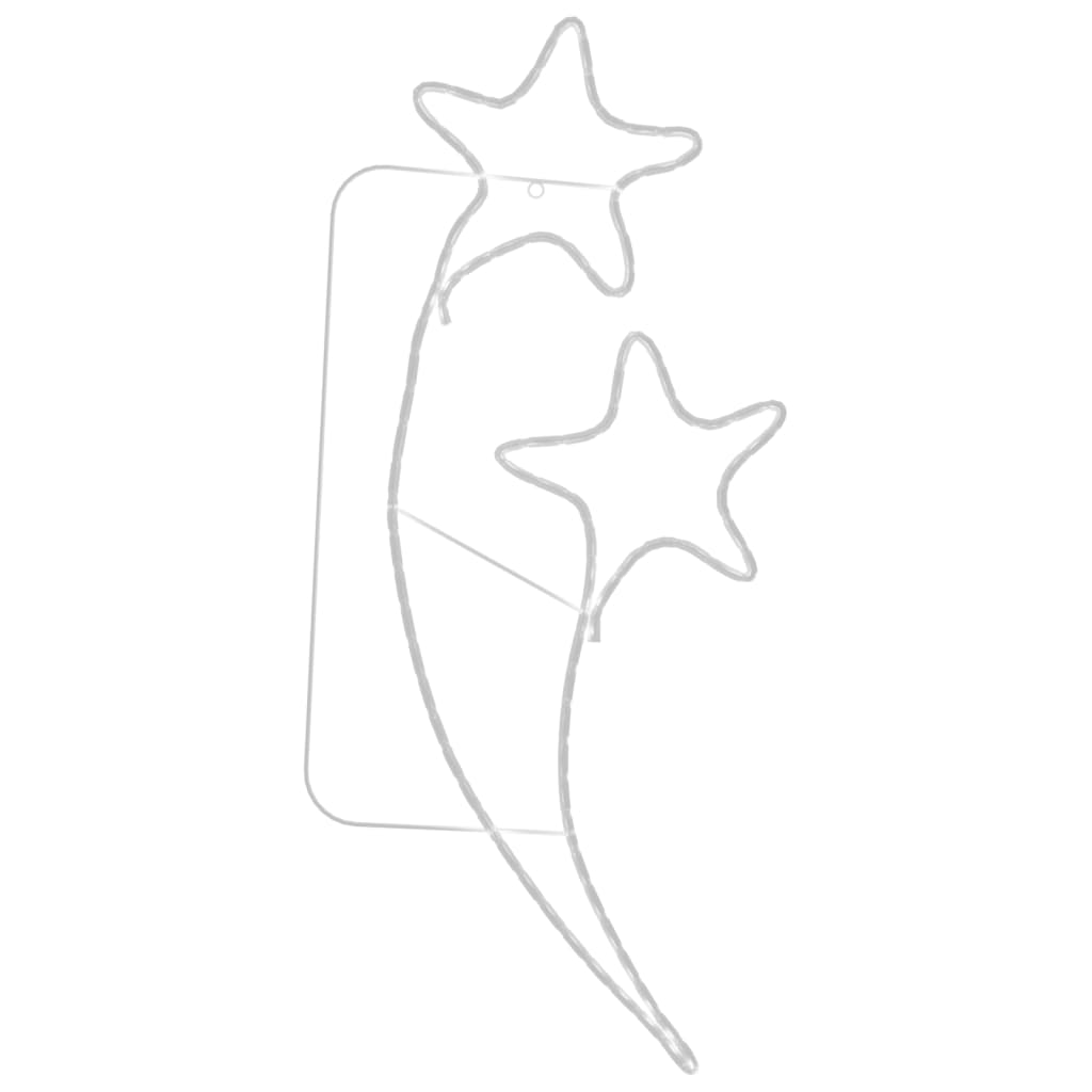 Stjerneformede taulys 12 stk varmhvit 125,5x53x4,5 cm
