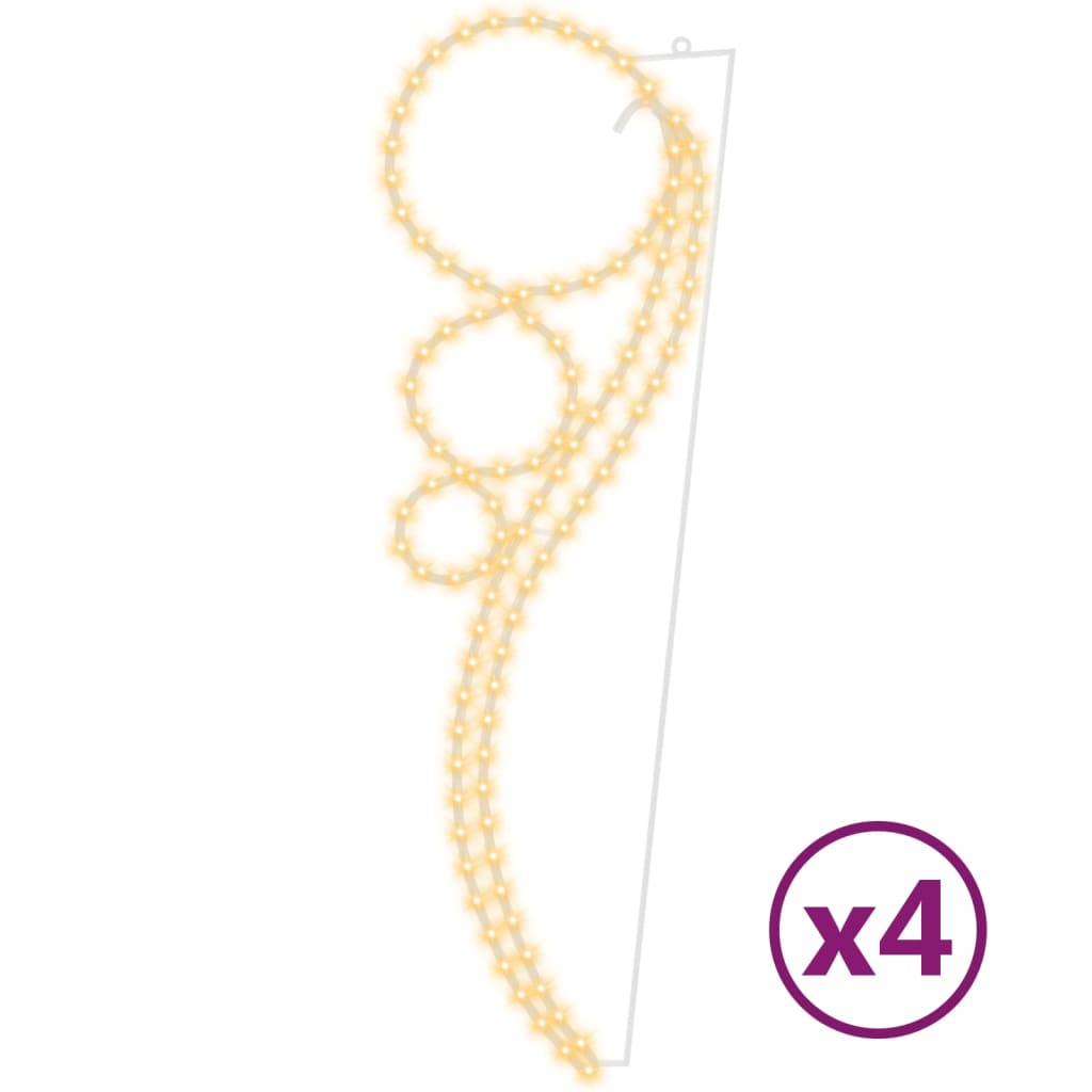 Kuleformede taulys 4 stk varmhvit 111,5x35x4,5 cm