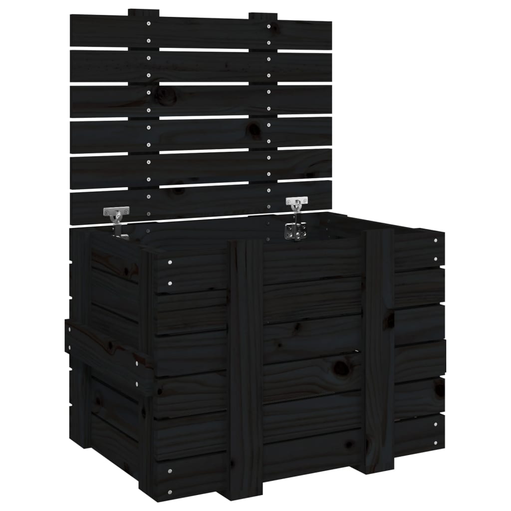 Putekasse svart 58x40,5x42 cm heltre furu