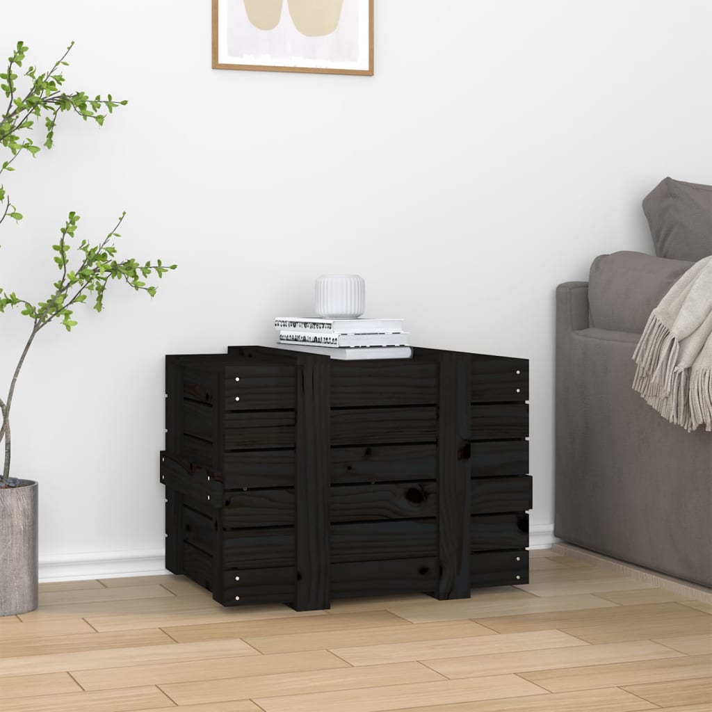 Putekasse svart 58x40,5x42 cm heltre furu
