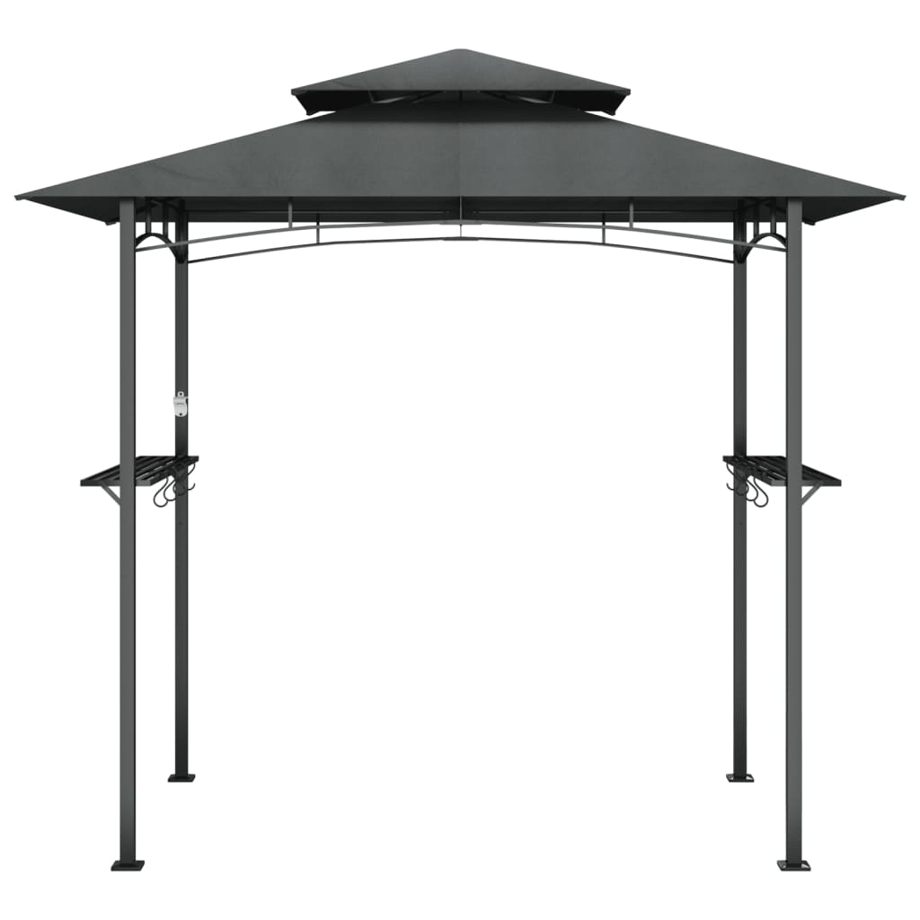 Grilltelt med sidehyller antrasitt 240x150x243 cm stål