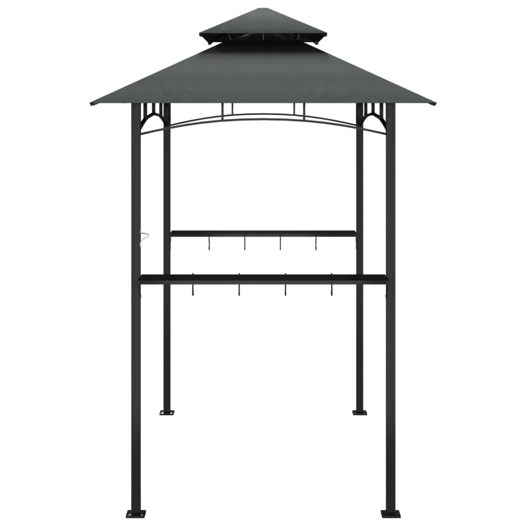 Grilltelt med sidehyller antrasitt 240x150x243 cm stål