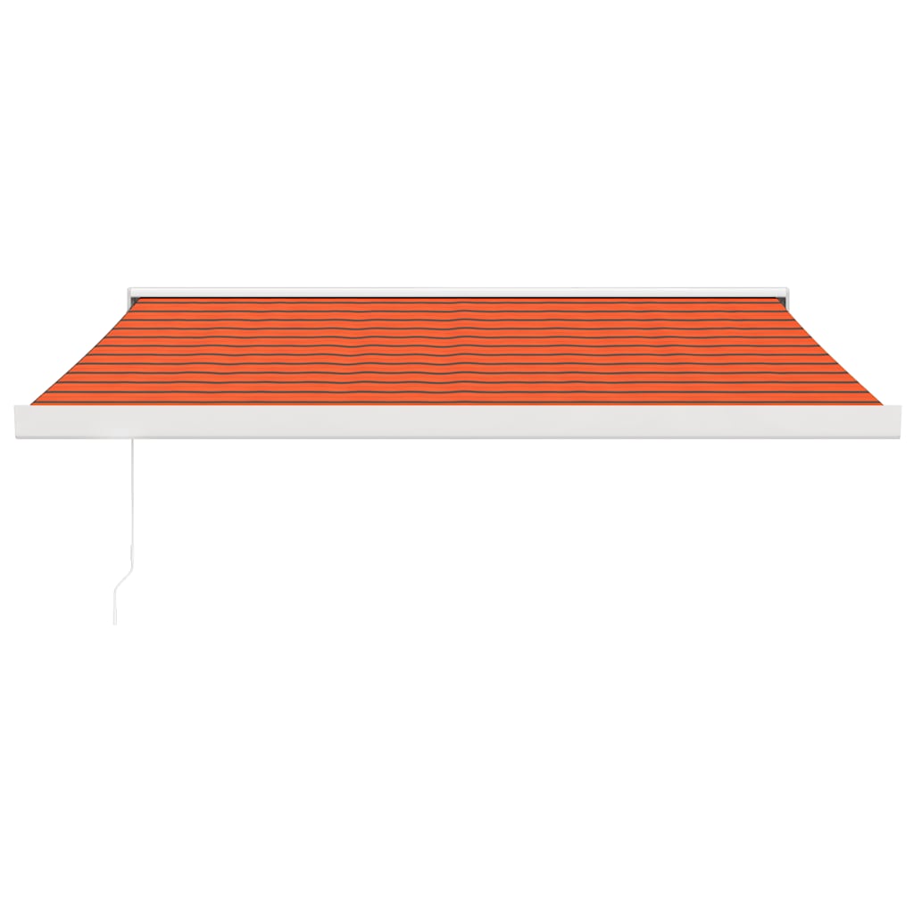 Uttrekkbar markise oransje og brun 3,5x2,5 m stoff og aluminium