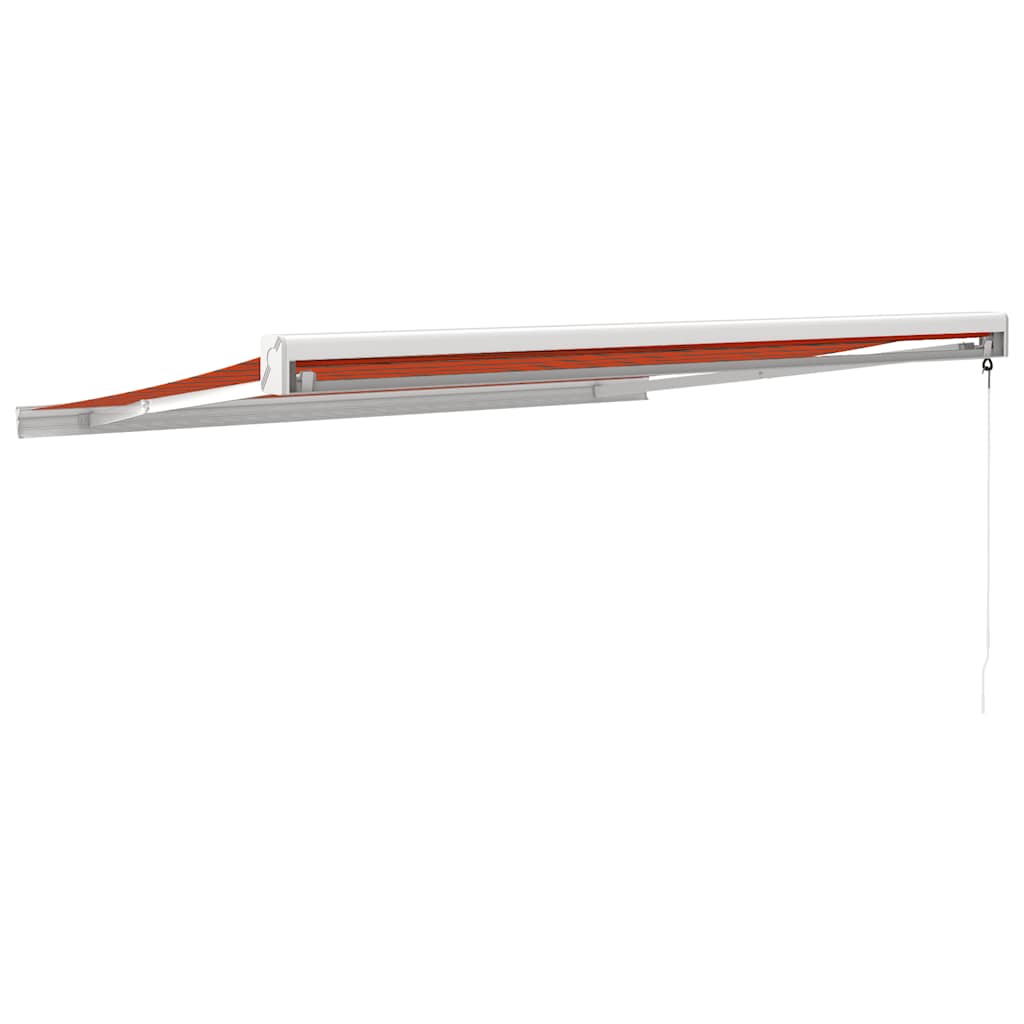 Uttrekkbar markise oransje og brun 3,5x2,5 m stoff og aluminium