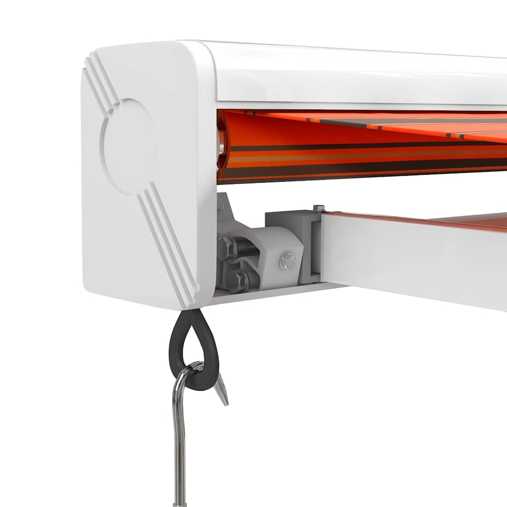Uttrekkbar markise oransje og brun 3,5x2,5 m stoff og aluminium