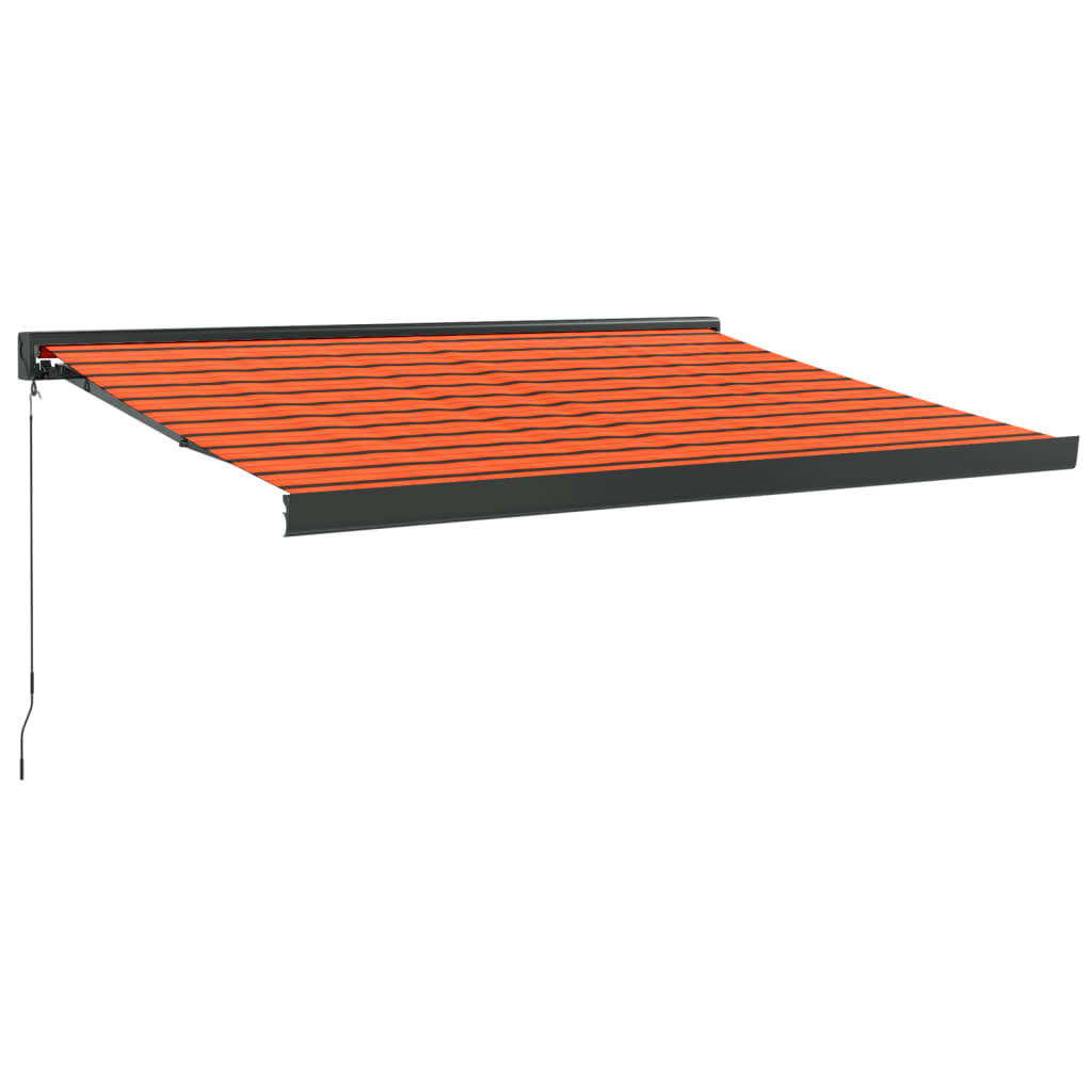 Uttrekkbar markise oransje og brun 3x2,5 m stoff og aluminium
