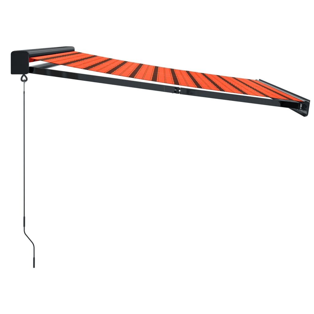 Uttrekkbar markise oransje og brun 3,5x2,5 m stoff og aluminium