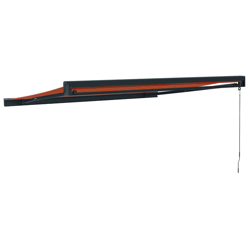 Uttrekkbar markise oransje og brun 3,5x2,5 m stoff og aluminium